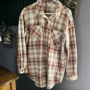 Plaid Button-Up Shirt for Women
